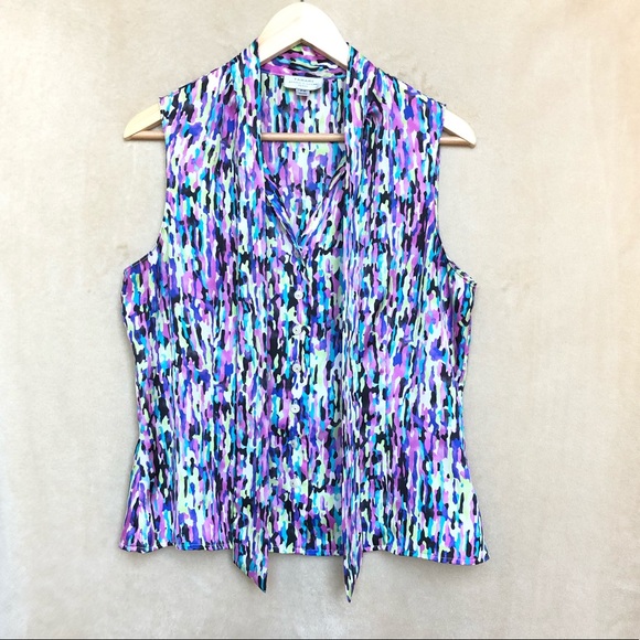 TAHARI Arthur S. Levine Sleeveless Top Size PM - Picture 2 of 7